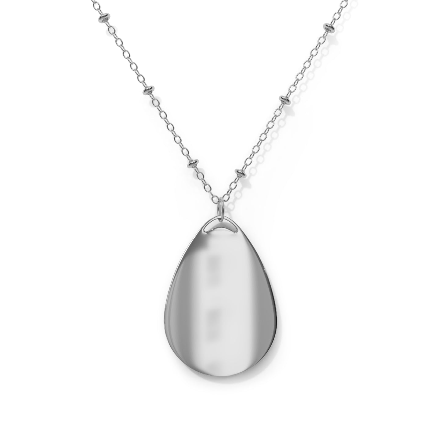 Oval Teardrop Pendant Necklace — Deep Ruby Photo Locket